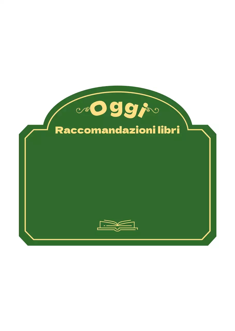 Un elenco di libri consigliati in verde e giallo