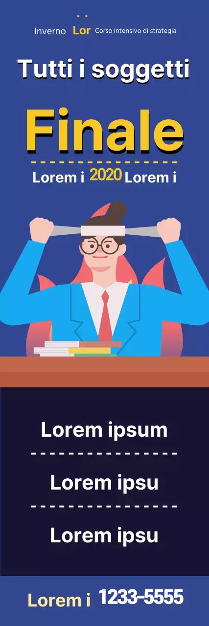 Illustrazione blu carino pubblicità scuola