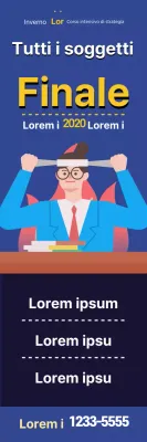 Illustrazione blu carino pubblicità scuola