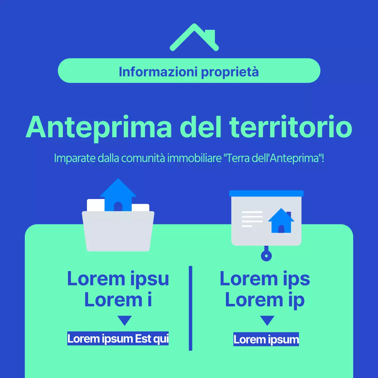 Icona della casa blu e menta Previsione di riparazioni a lungo termine