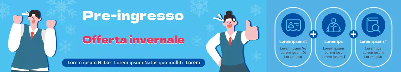 Blu Rosso Inverno Illustrazione Ammissioni Promozione Scuola