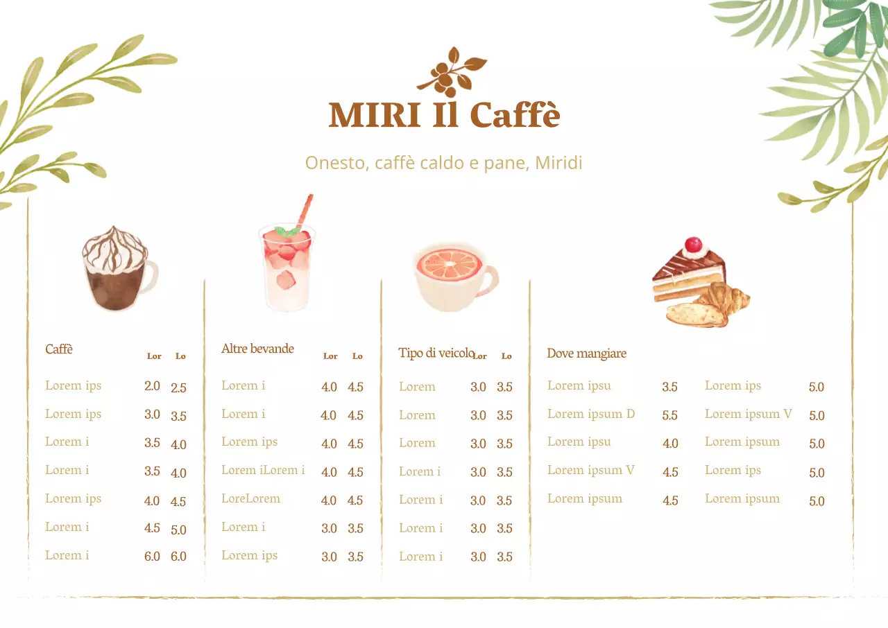 Sfondo bianco verde a scacchi caffè menu illustrazione poster orizzontale