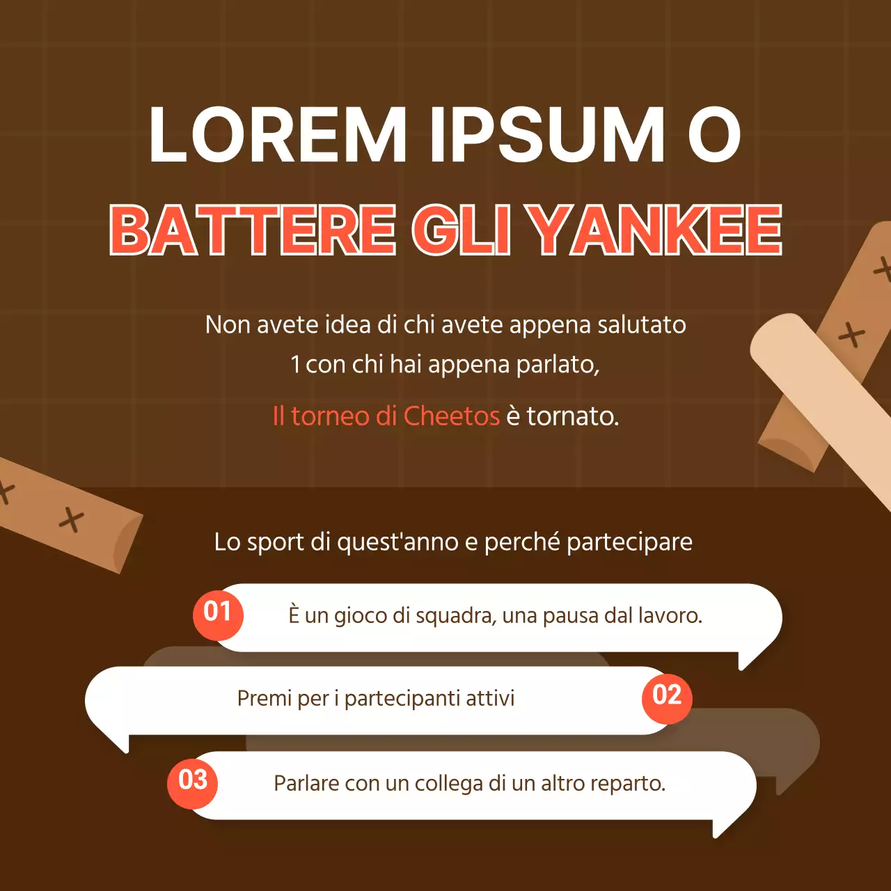 Toni marroni e punte di rosso L'evento interno di Capodanno Athletics Card News