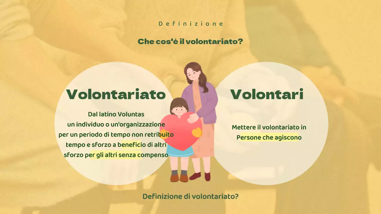Materiale di formazione per volontari verdi e gialli per gli studenti della scuola media