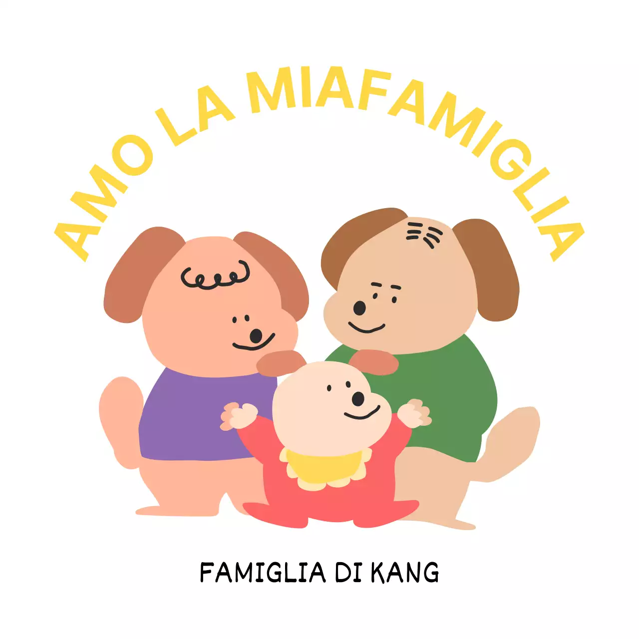 Magliette per gruppi familiari con un concetto simpatico e colorato