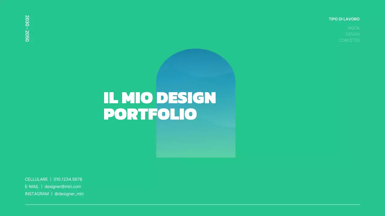 Un semplice portfolio di design in verde