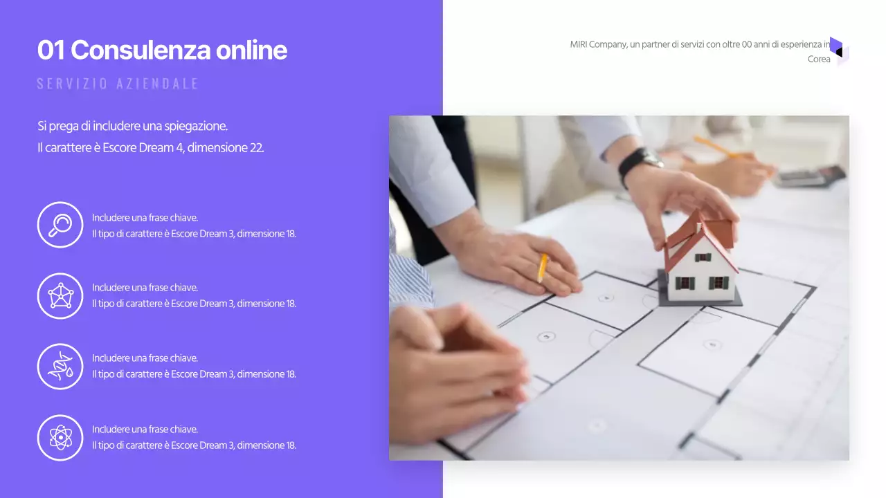 Semplice presentazione aziendale con toni viola