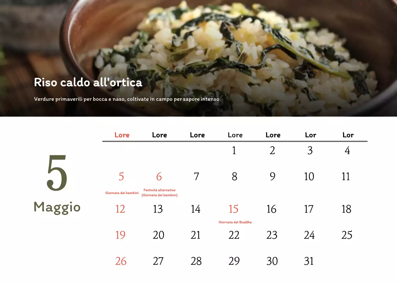 Calendario dei coupon del ristorante coreano tradizionale in beige e marrone