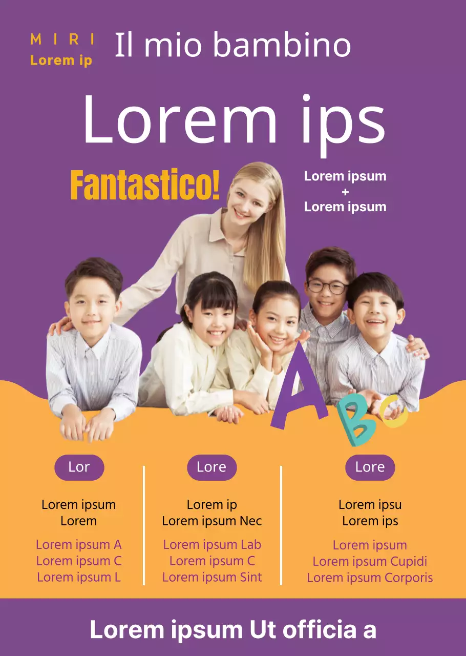 Poster trasparente giallo della scuola di lingua inglese