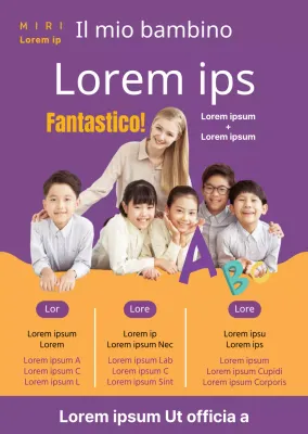 Poster trasparente giallo della scuola di lingua inglese