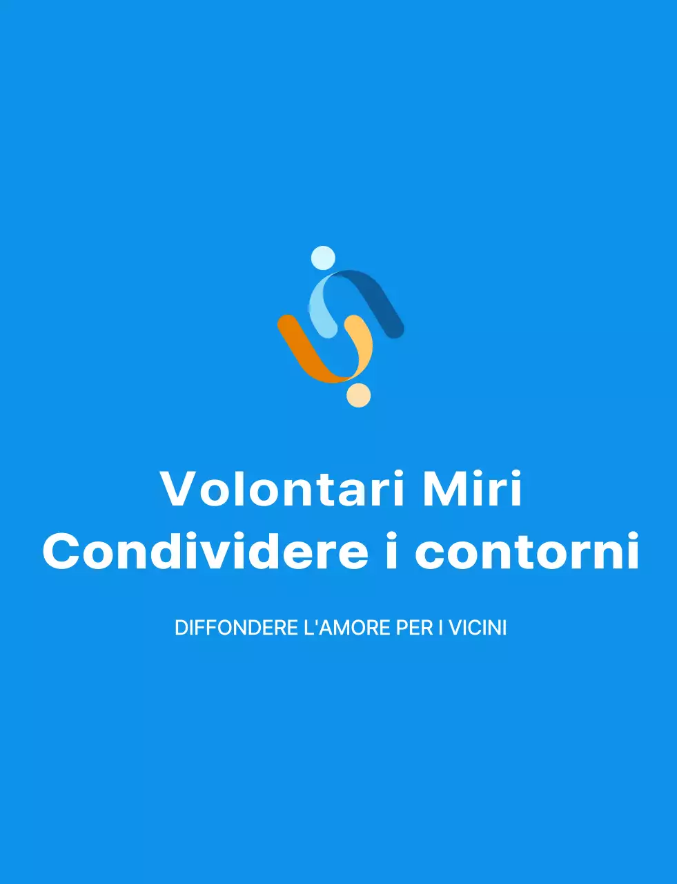 Gilet da volontario semplice con logo del simbolo del volontario blu bianco e giallo