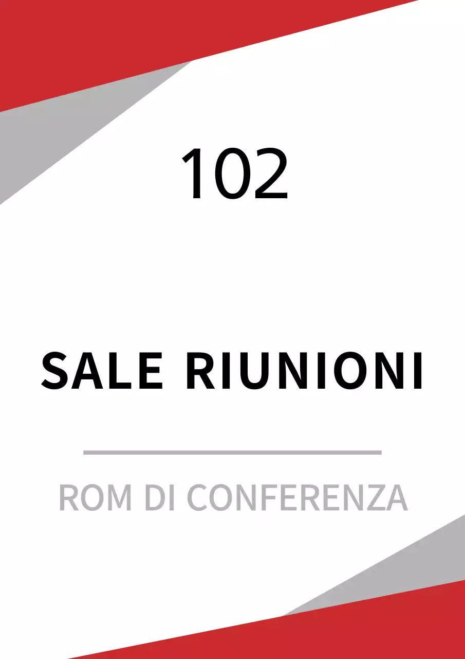 Segnaletica per uffici interni di concetto semplice in rosso e nero