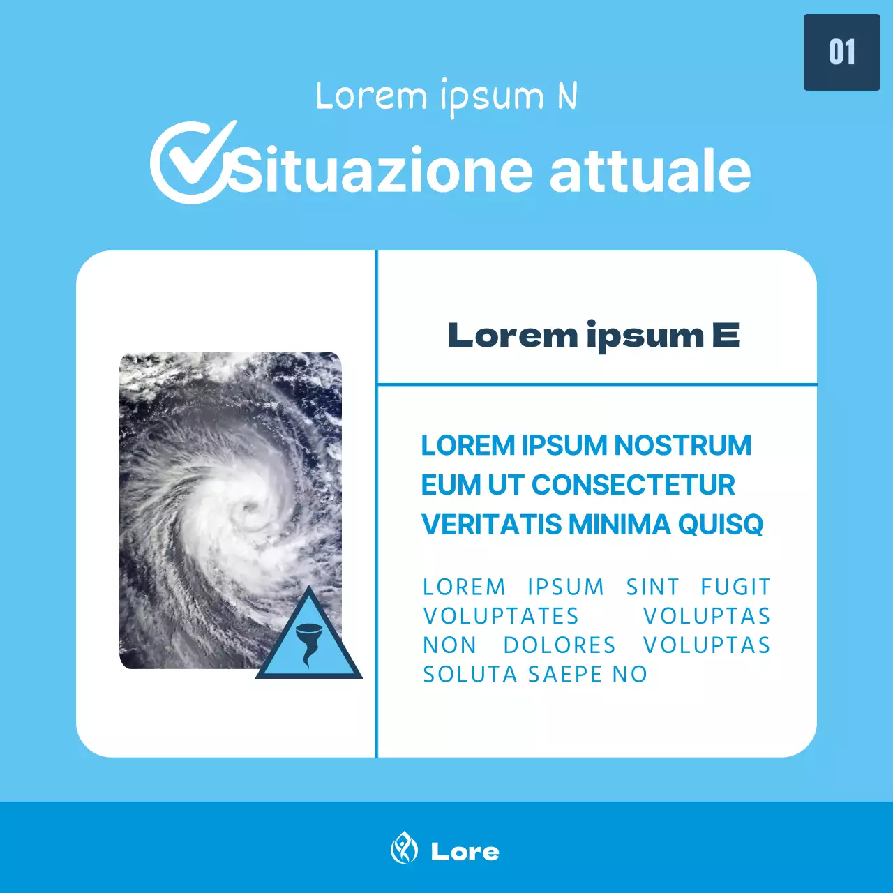 Informazioni su come affrontare i danni da tifone con un'illustrazione di tifone su sfondo azzurro
