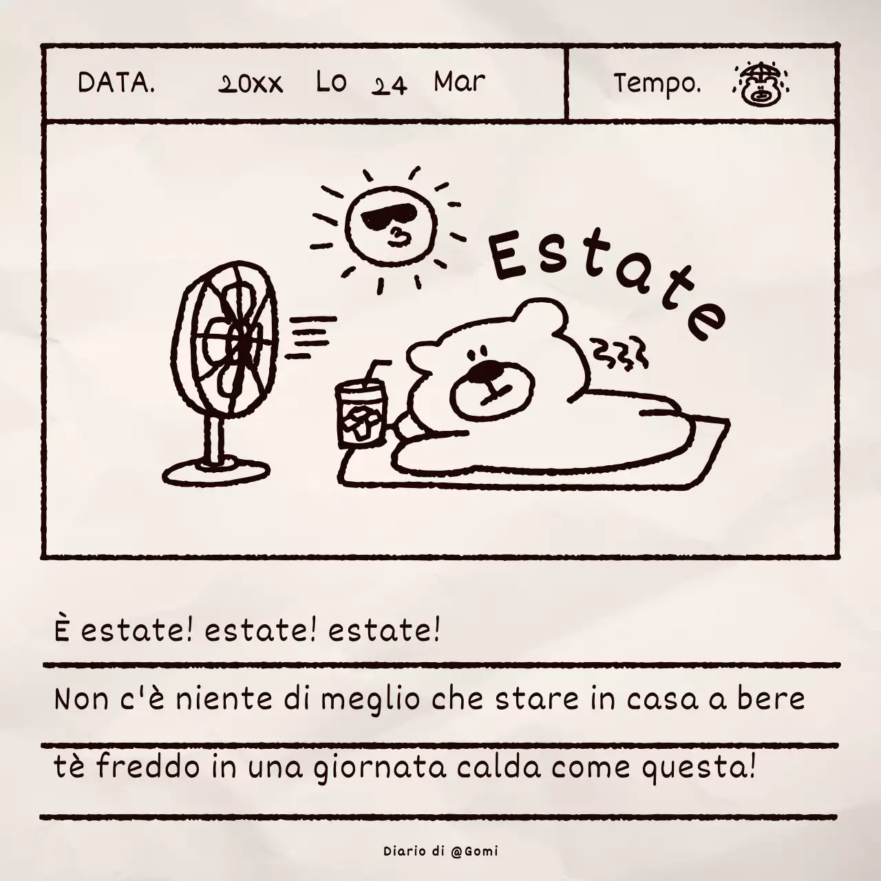 Pacchetto diario con illustrazione di orso bruno carino