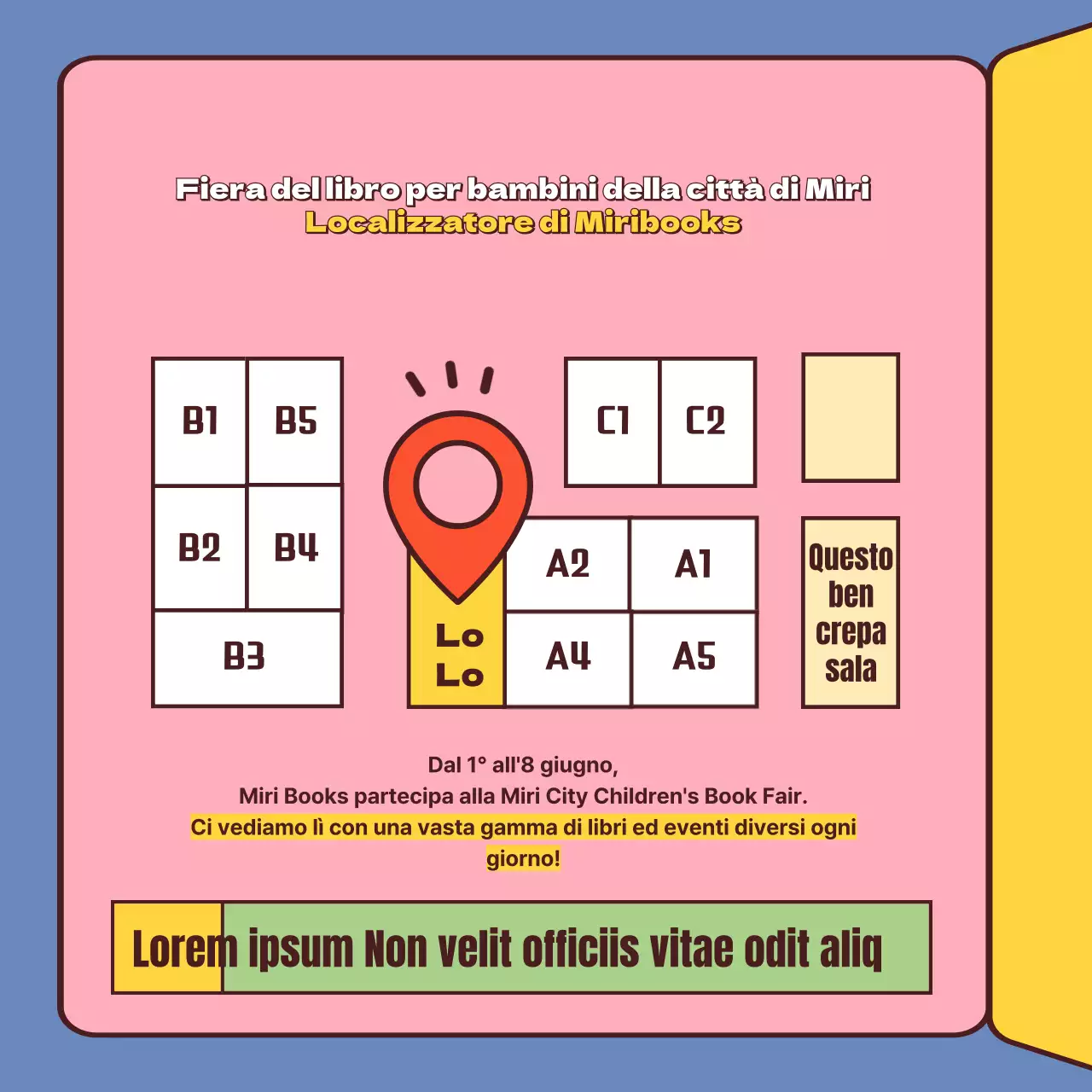 Una guida alle fiere del libro in un simpatico stile giallo e rosa