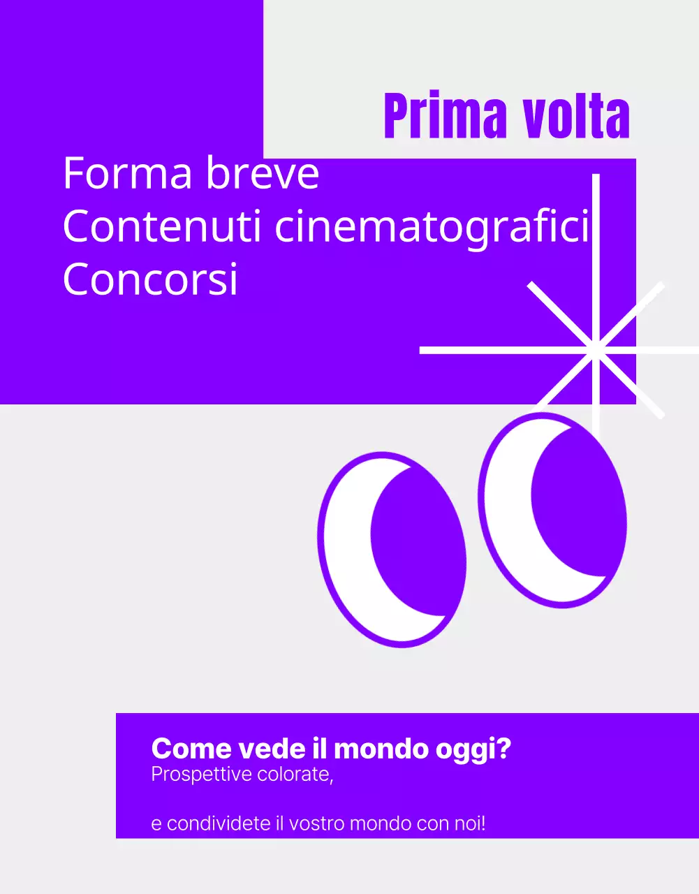 Concorso di contenuti umoristici shortform con immagini geometriche viola