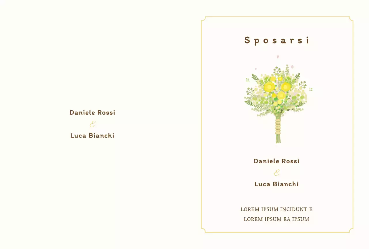 Cartolina illustrazione bouquet bianco semplice per inviti di nozze