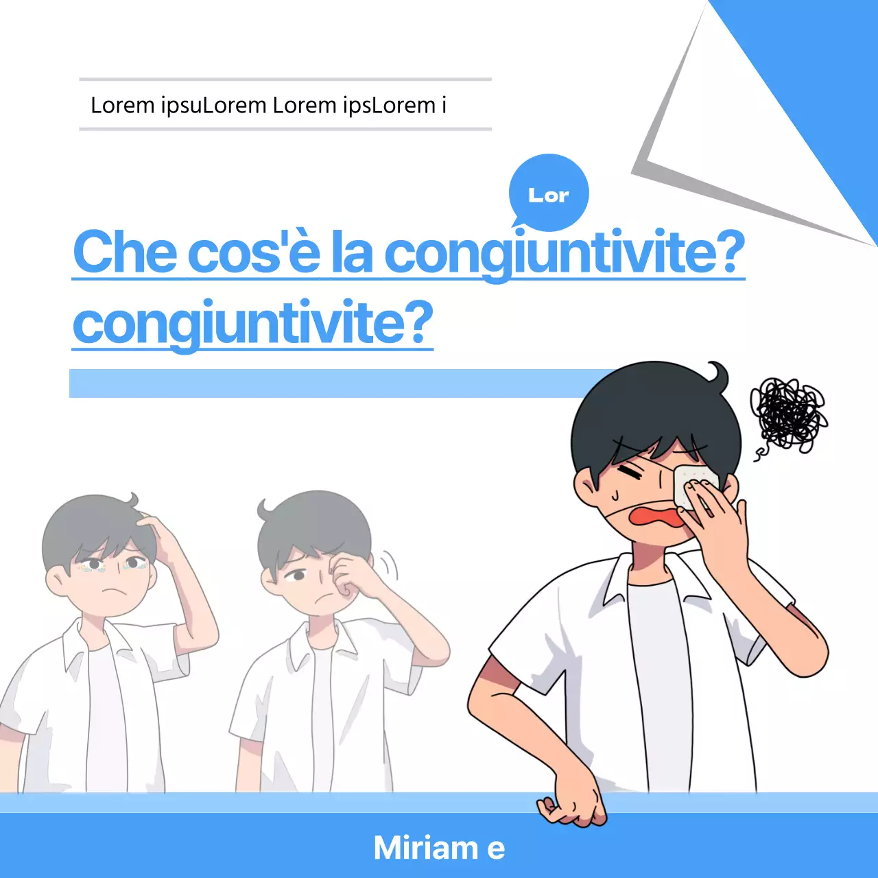 Congiuntivite blu e bianca CardNews