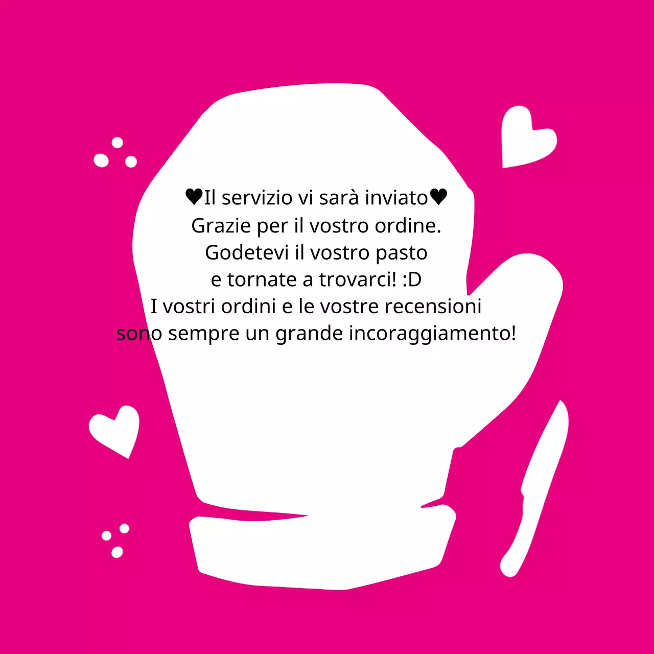 Adesivo di ringraziamento per la consegna