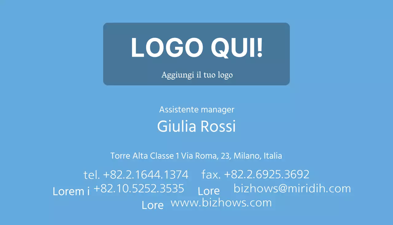 Biglietto da visita semplice Sky