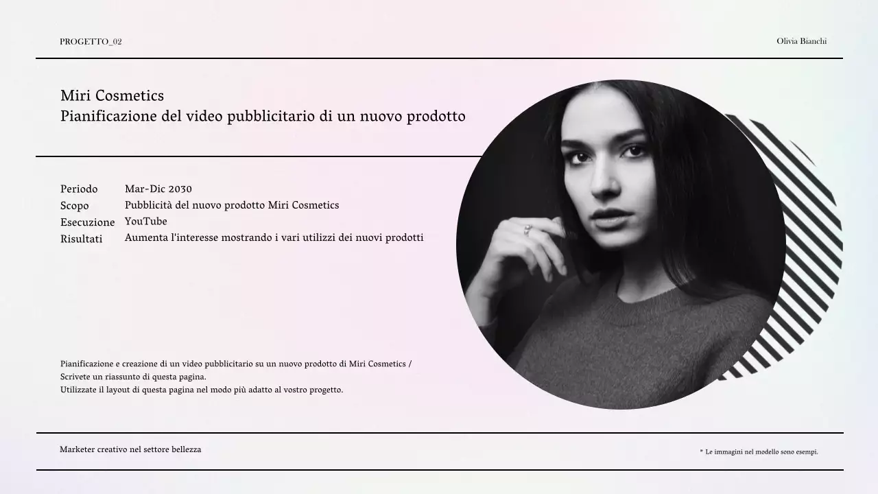 Una lussuosa cartella di marketing di bellezza in viola e blu