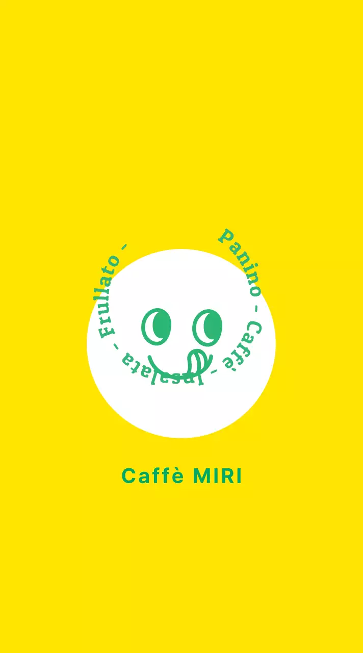 Promuovete il vostro caffè con un logo semplice e stilizzato con emblema giallo e verde.