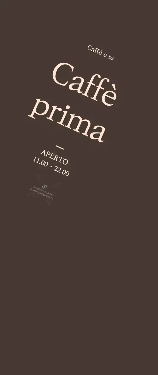 Promozione dell'apertura di un piccolo caffè su sfondo marrone