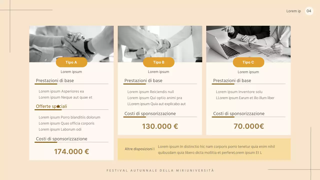 Proposta di sponsorizzazione per un festival universitario semplice, in beige e bianco e nero