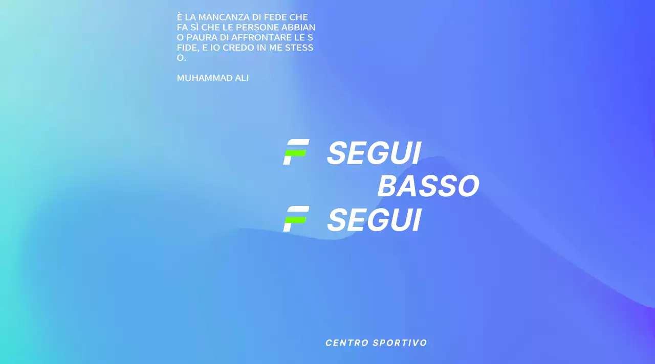 Design forte e accattivante con sfumature azzurre e blu