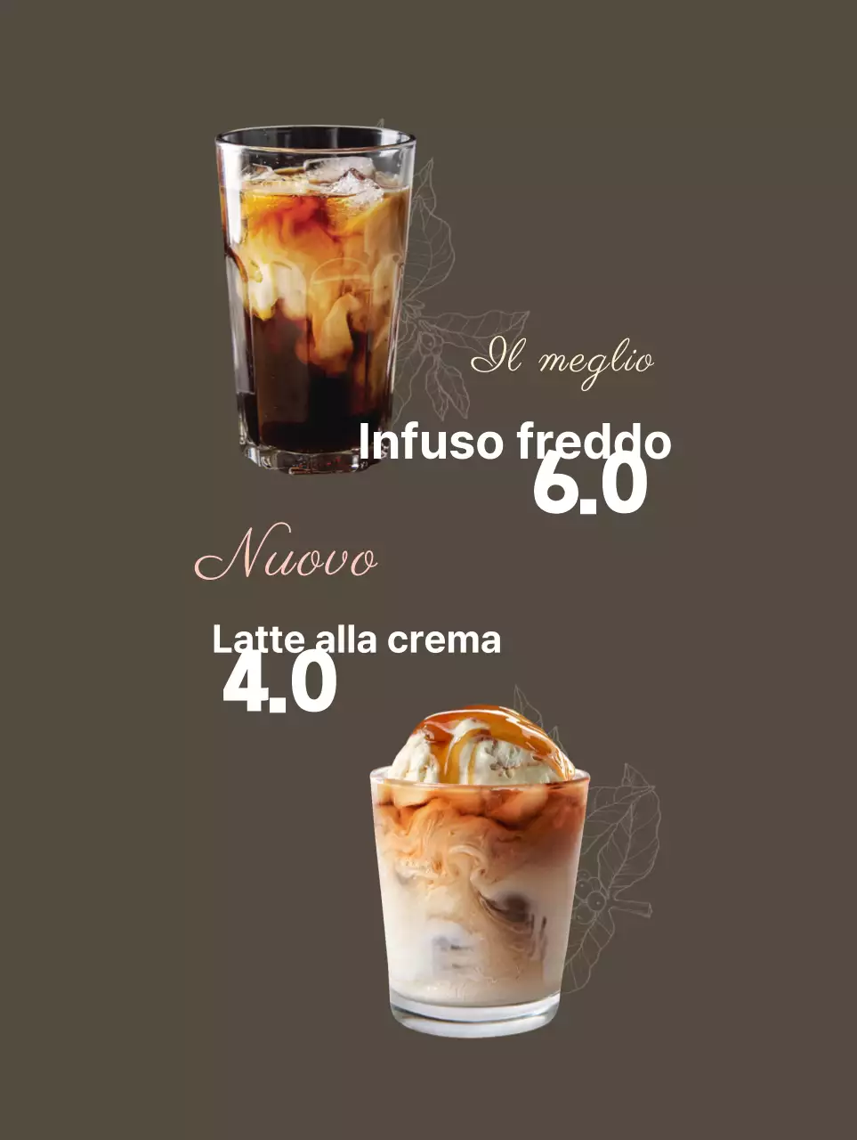 Banner da caffè semplice e scuro in marrone e beige