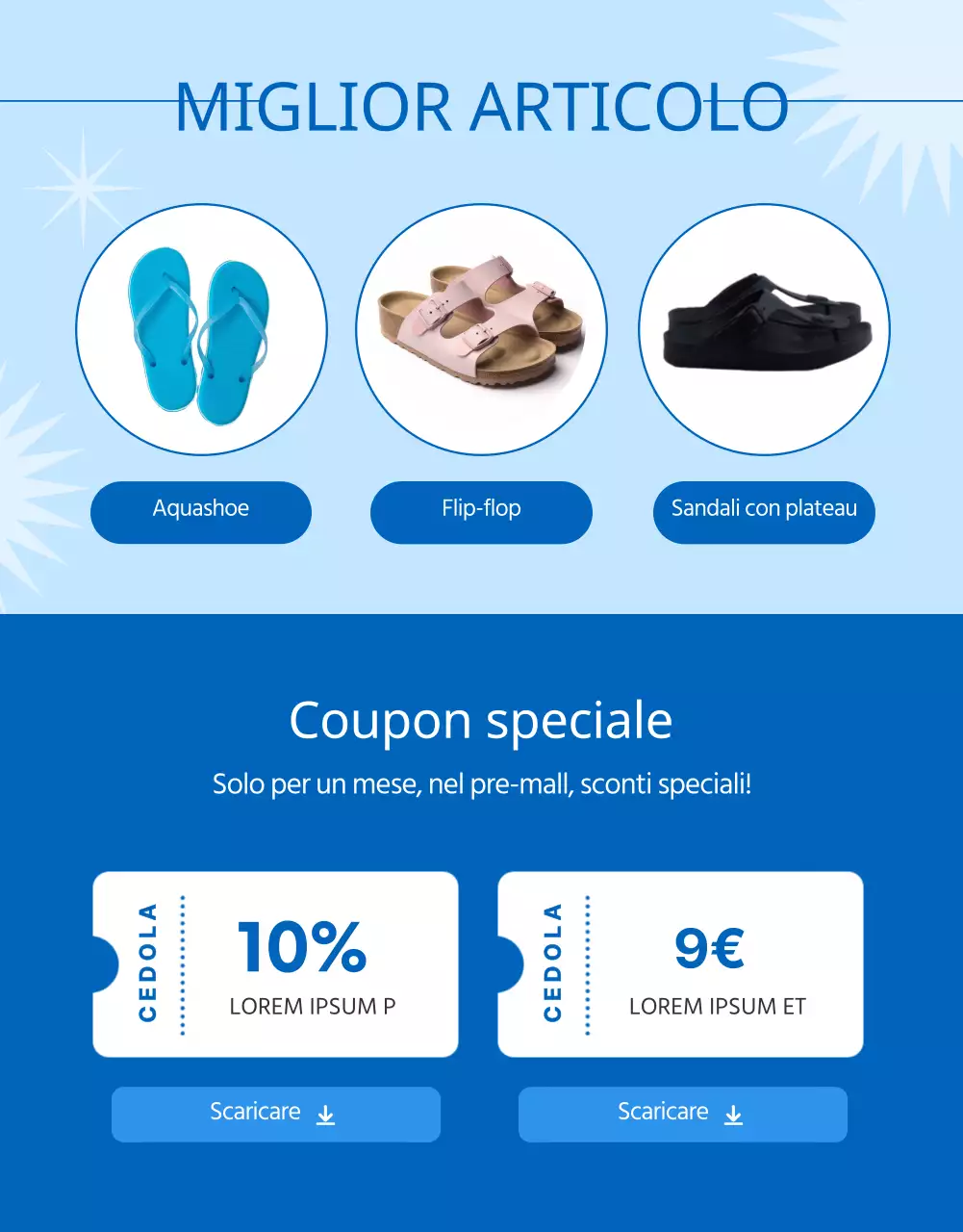 Promuovete una vendita estiva naturale con i blu chiari e gli azzurri