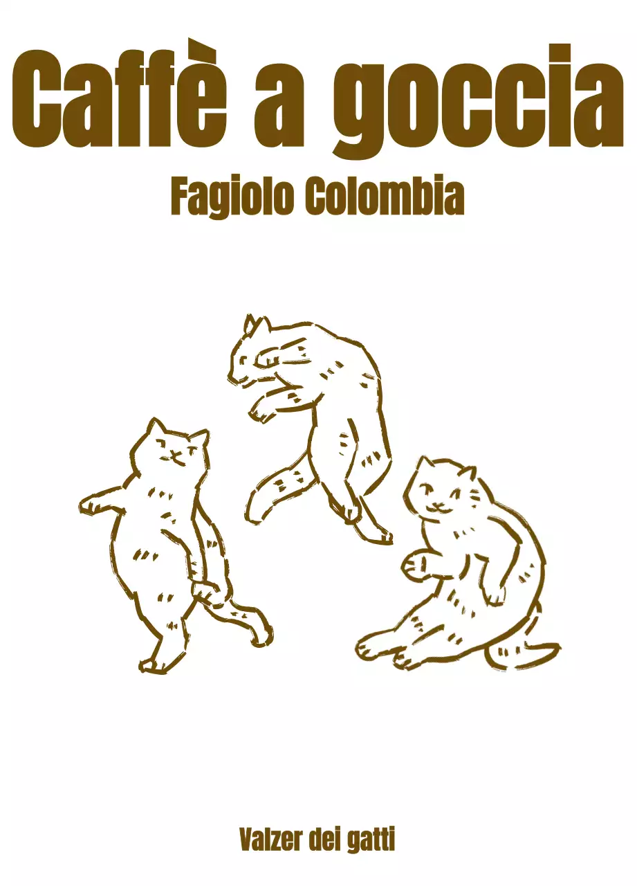 Design semplice con un'illustrazione di gatto marrone, simile a un disegno