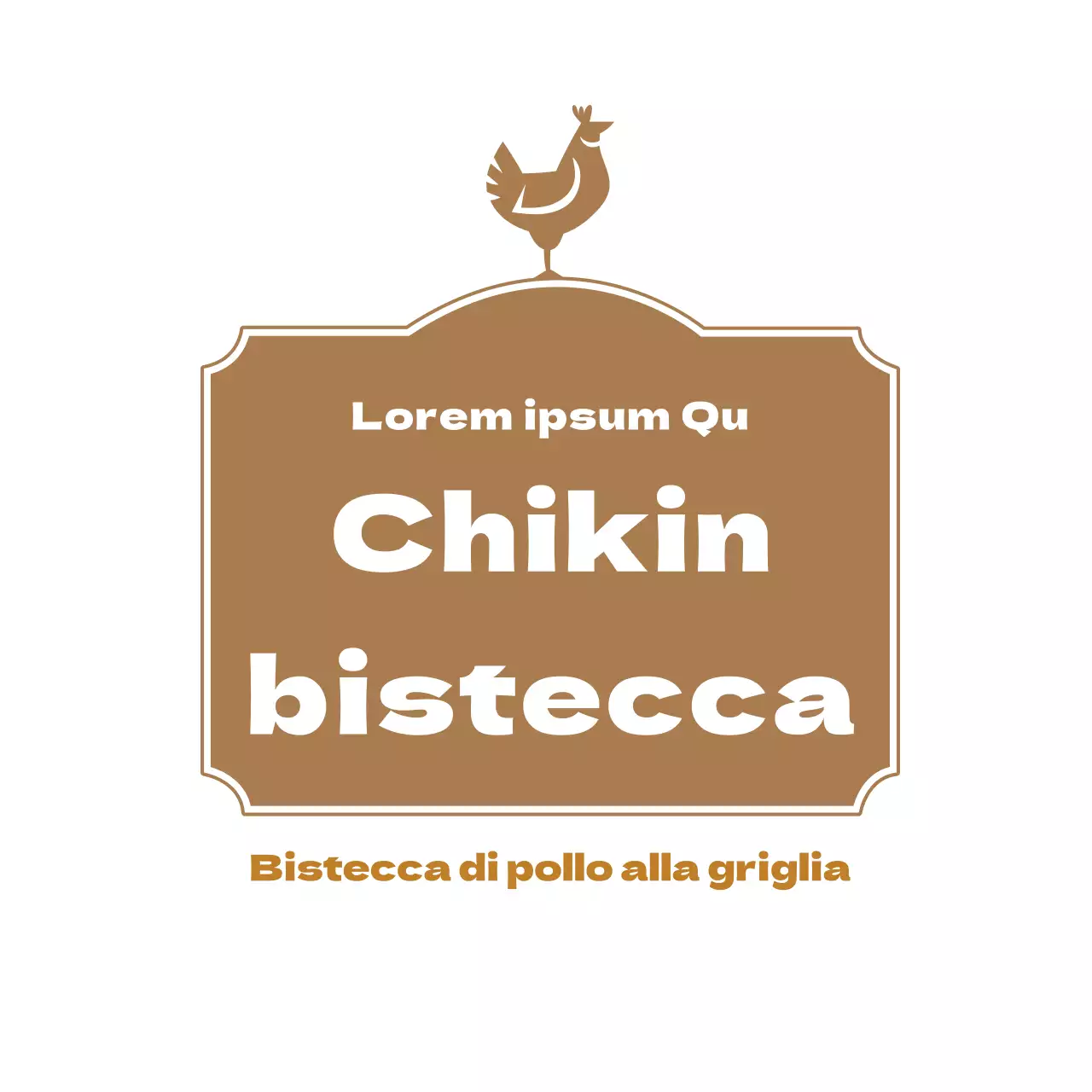 Etichetta della bistecca di pollo