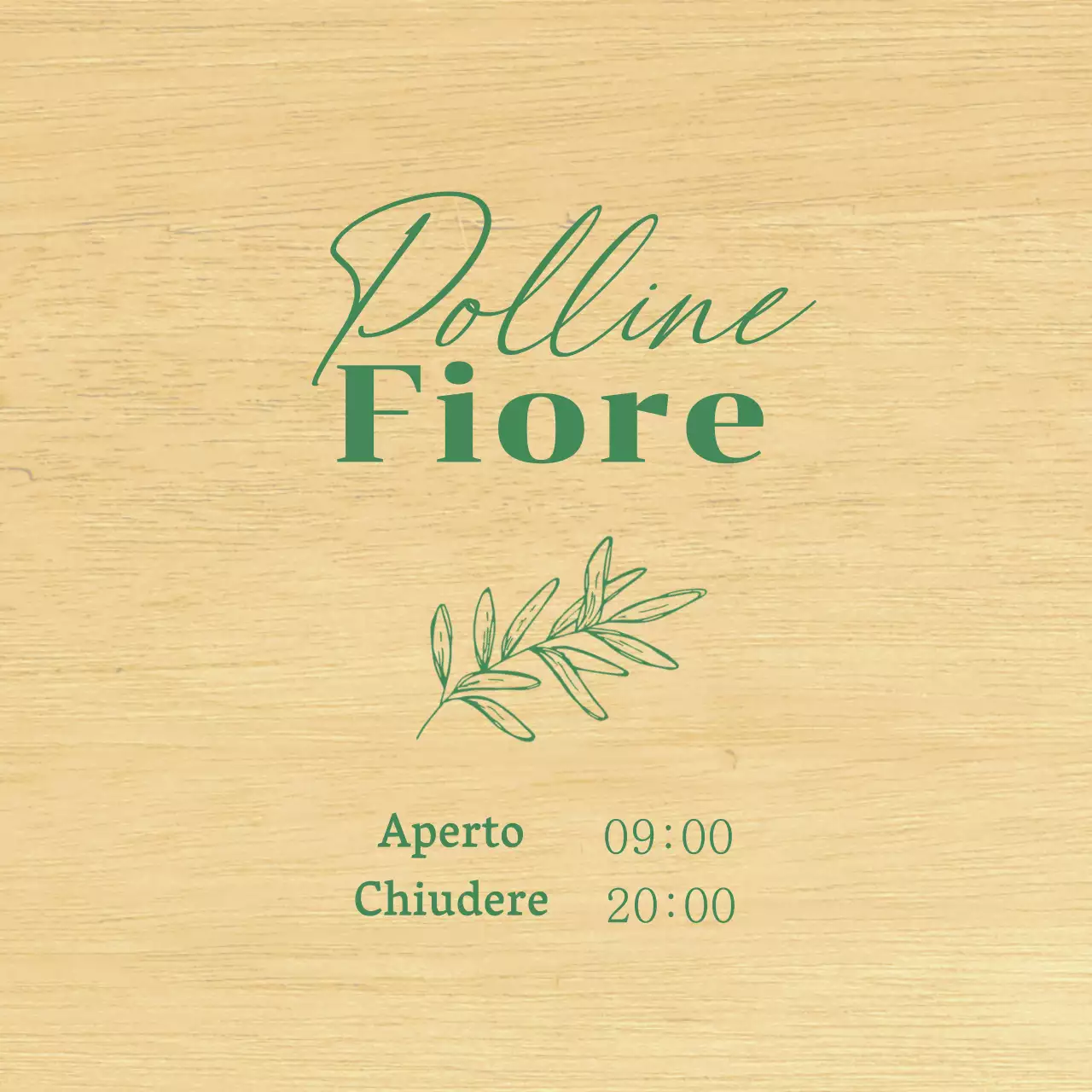 Design di un negozio di fiori con illustrazioni botaniche verdi disegnate a mano