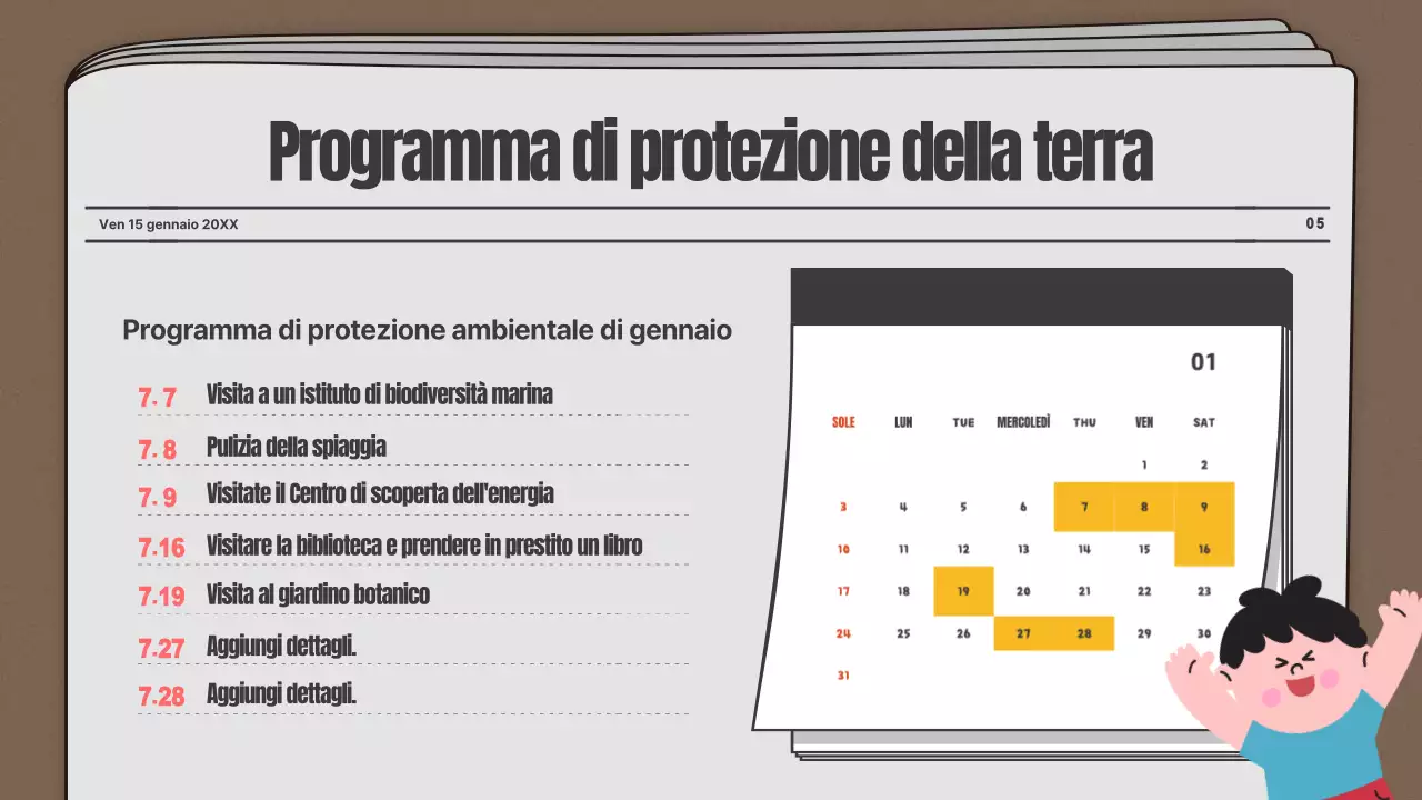 Giornale ambientale della famiglia della scuola elementare