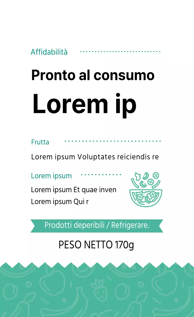 Etichette per l'insalata della dieta illustrata alla menta