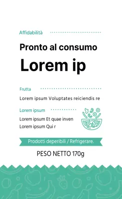 Etichette per l'insalata della dieta illustrata alla menta