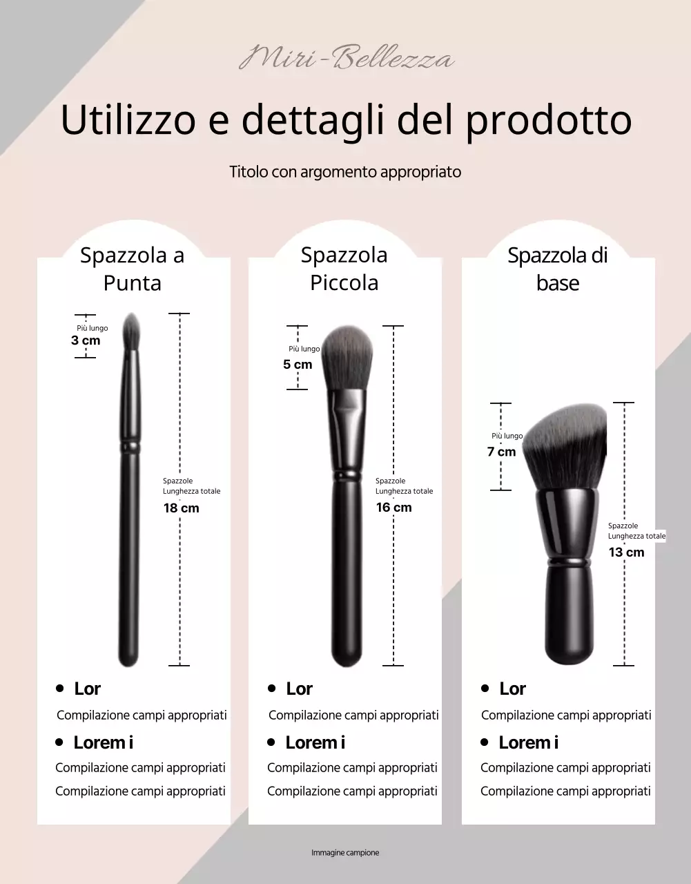 Promuovere spazzole di lusso in nero e beige