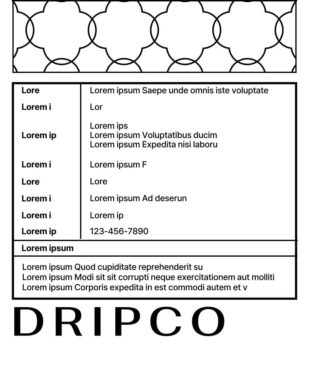 Design con un motivo di linee nere