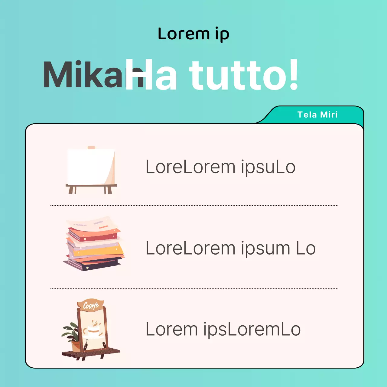 Promuovete una pre-canapa in stile webtoon con uno sfondo color menta e illustrazioni