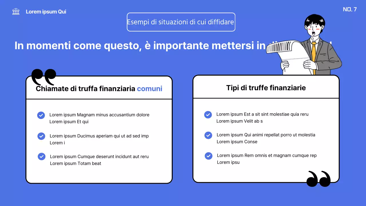 Formazione sulla prevenzione delle frodi finanziarie per adulti di mezza età in blu