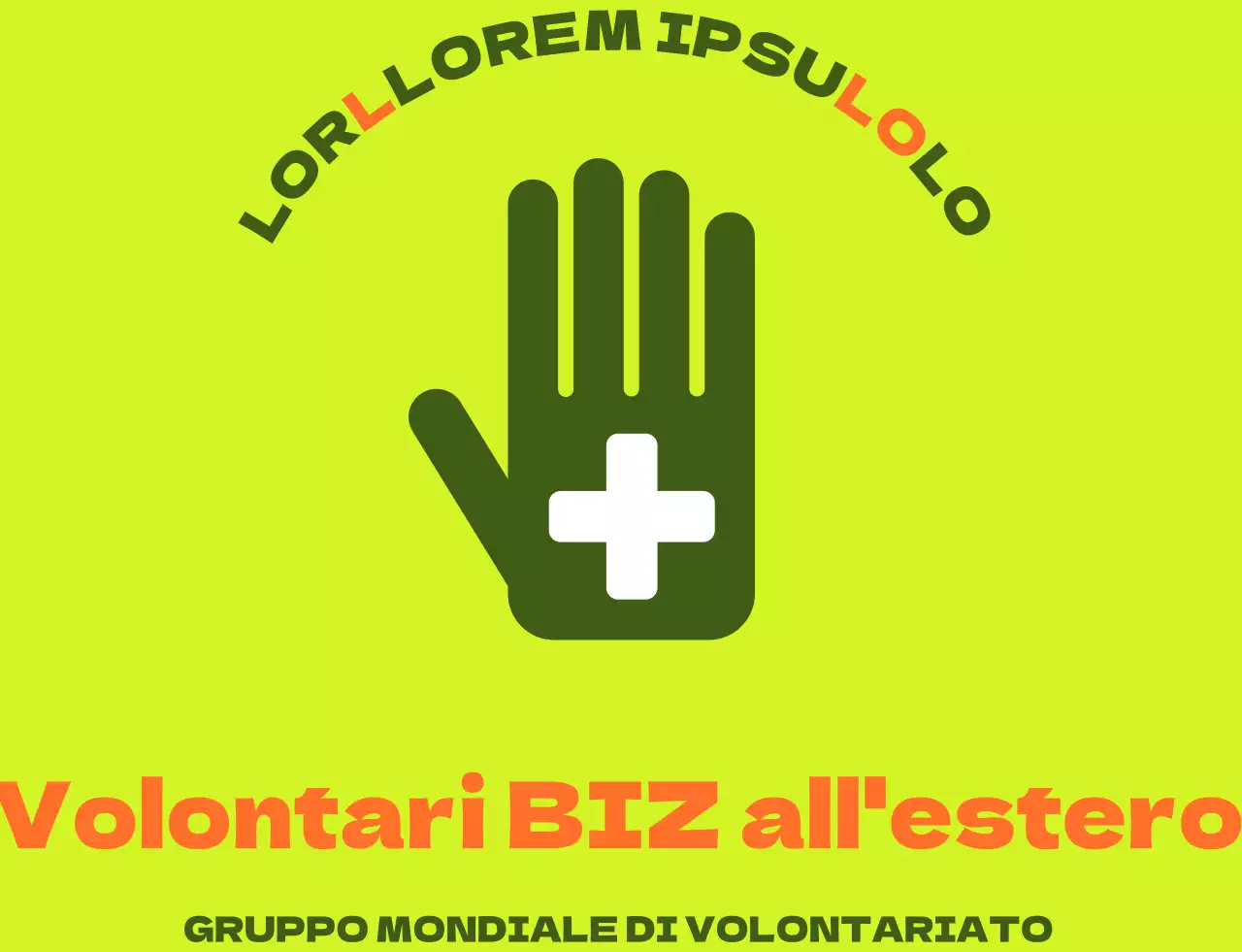Gilet da volontario all'estero con logo semplice verde-arancio