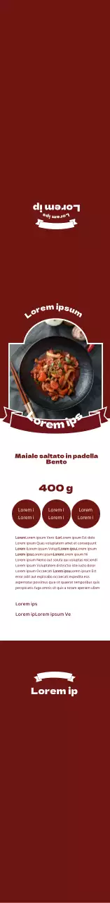 Cornice rossa per foto scatola bento di manzo saltato in padella