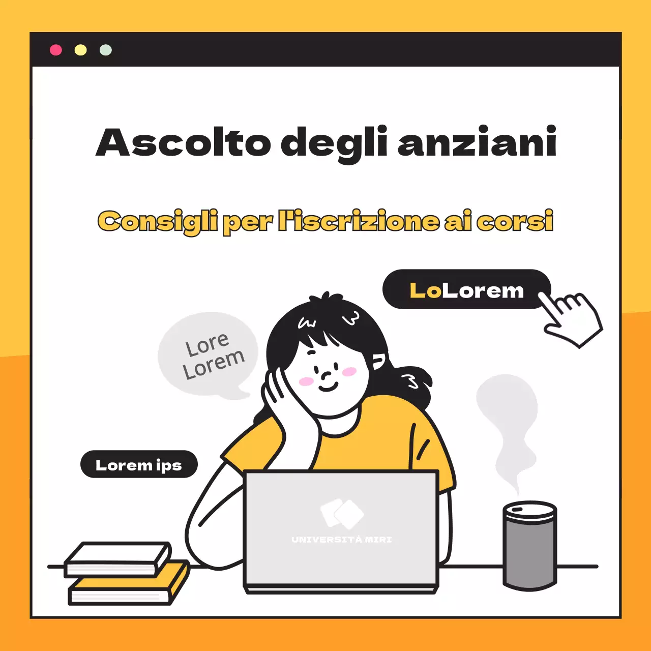 Registrazione del nuovo termine in giallo CardNews