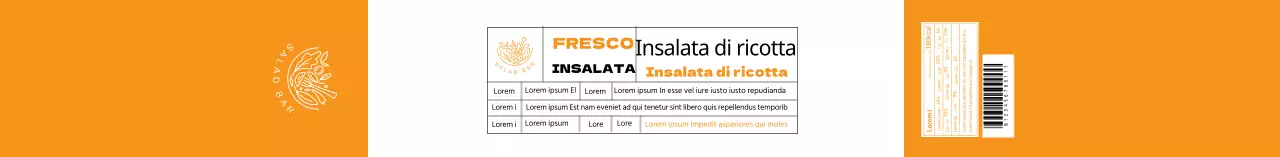 Etichetta informativa gialla per insalata pulita