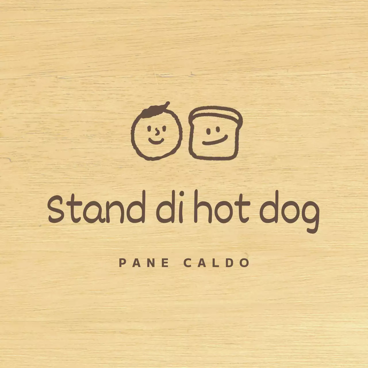 Stile panetteria con illustrazioni di persone e pane marroni e disegnati