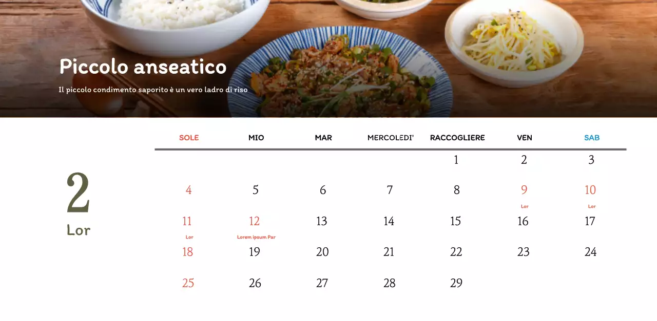 Calendario dei coupon del ristorante coreano tradizionale in beige e marrone