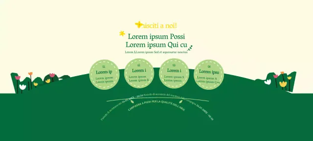 A proposito della campagna verde e gialla sullo stile pulito per andare al lavoro a piedi