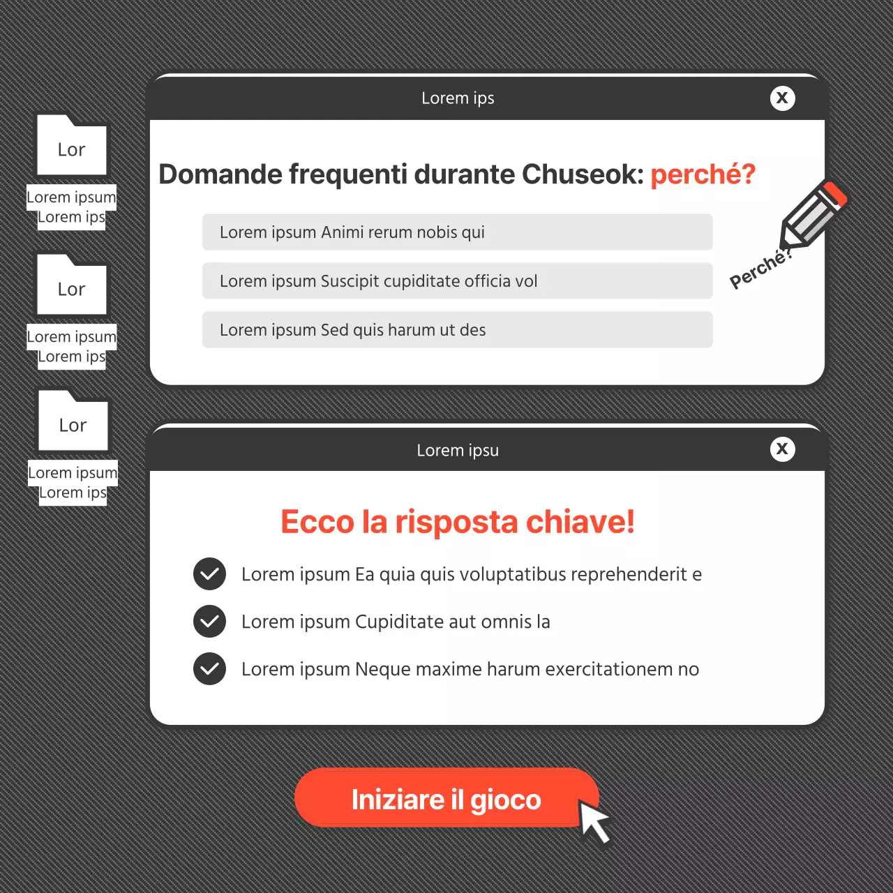 Cartolina per le vacanze Obon in formato gioco grigio scuro e arancioneNews