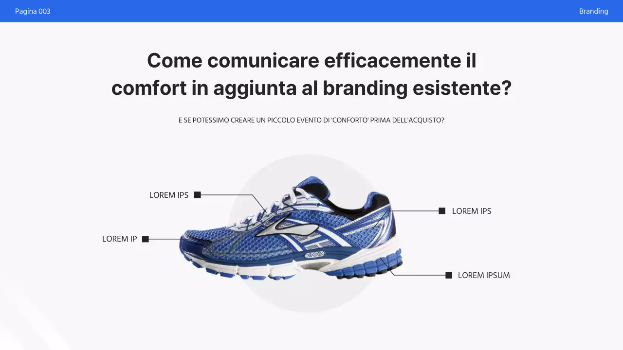 Semplice presentazione promozionale di marketing in bianco e blu